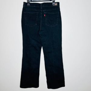 Levi's 512 Perfectly Slimming Bootcut Jeans 14 Black High Rise Cotton Blend Dark